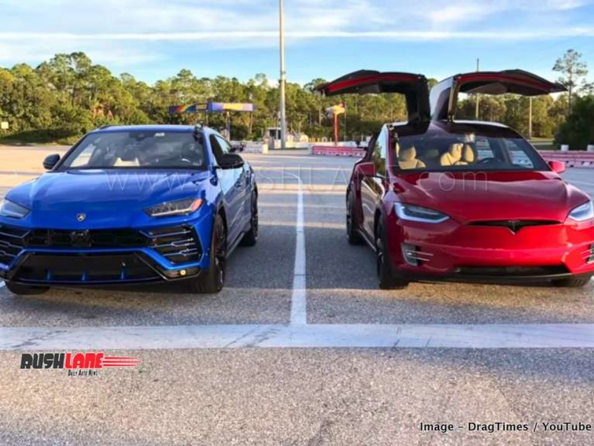 Lamborghini Urus vs Tesla Model X P100D drag race video - Who wins?