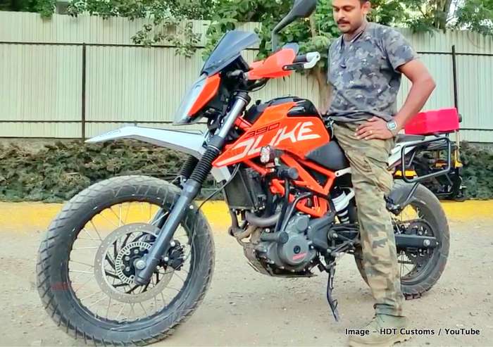 KTM Duke 390 modified into an off-road 
