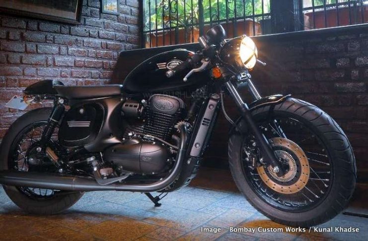 Jawa 42 given all black treatment like Royal Enfield Classic Stealth Black