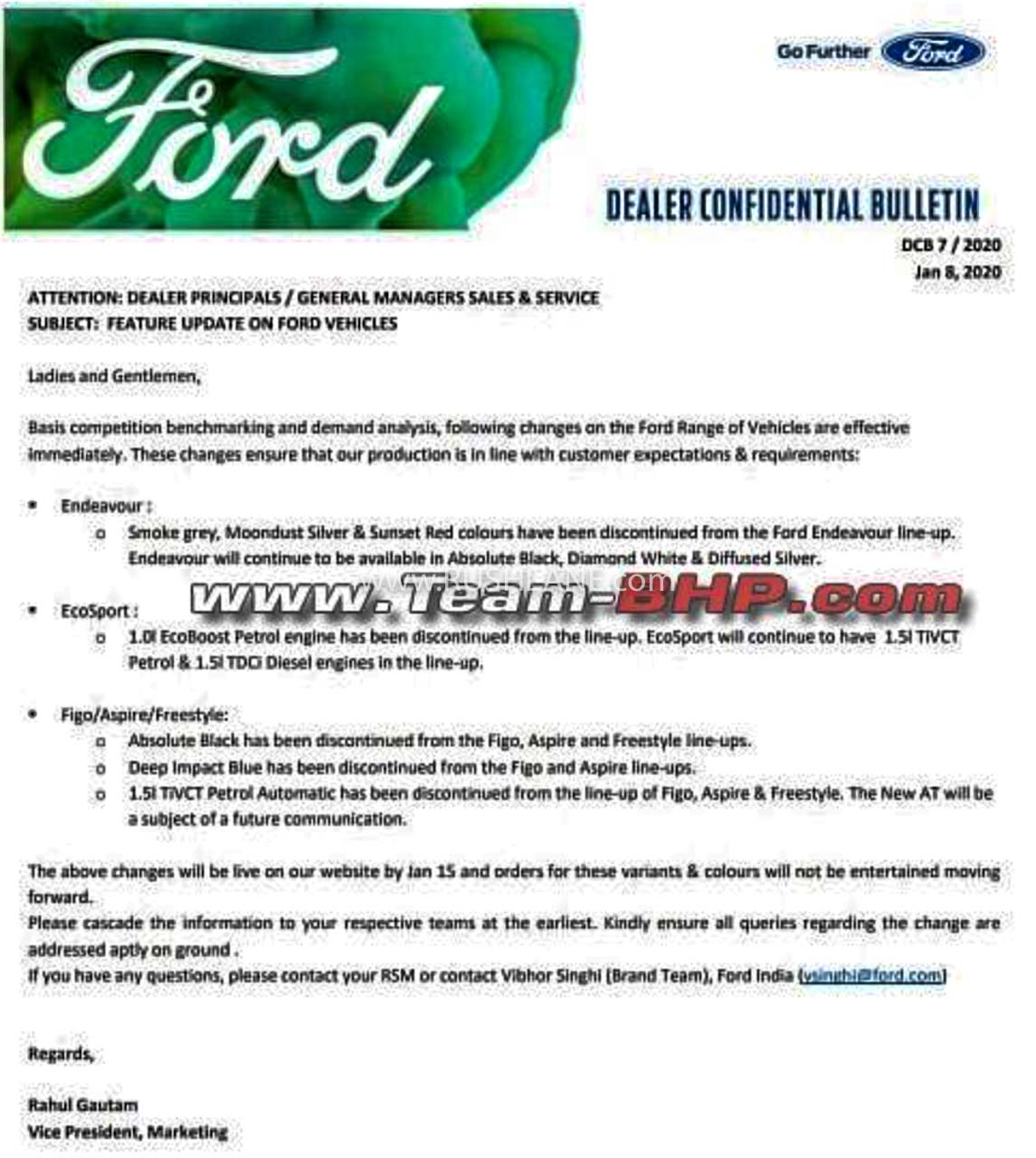Ford India discontinued