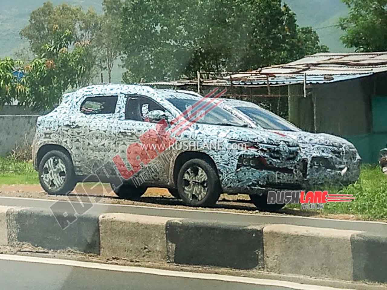 Renault Kiger Side View Detailed In Latest Spy Shots 2 Suvs Testing Together