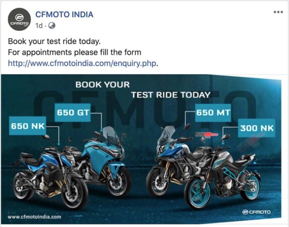 CFMoto test ride registrations