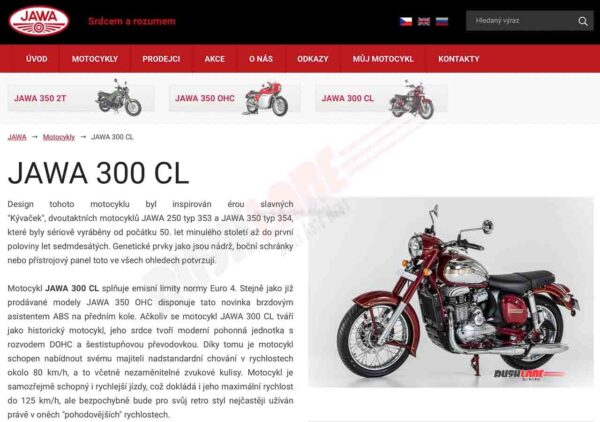 Jawa 300 CL listed on European website