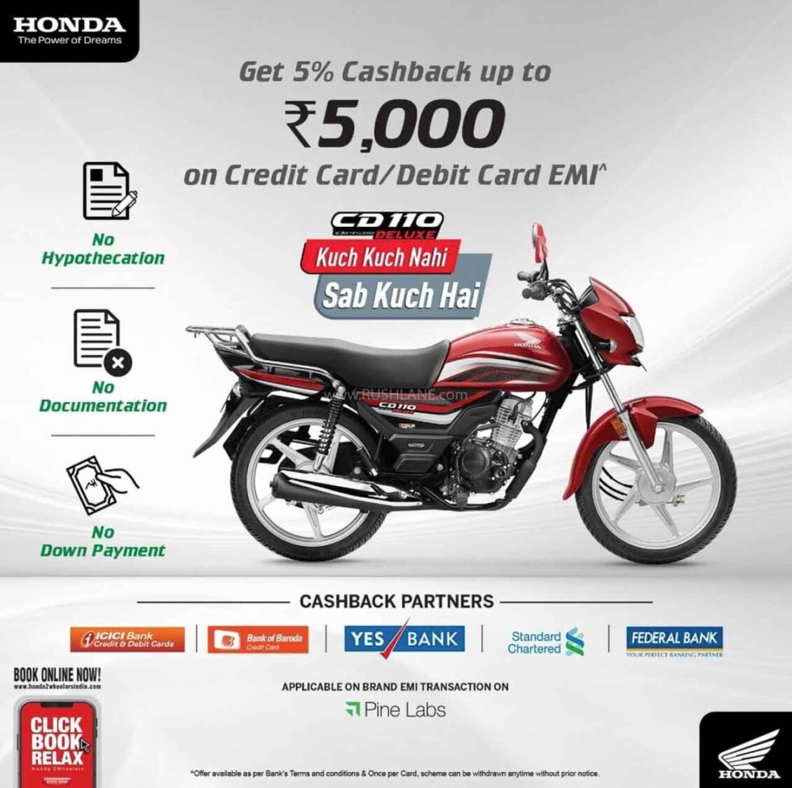 Honda CD110 Cashback Offer