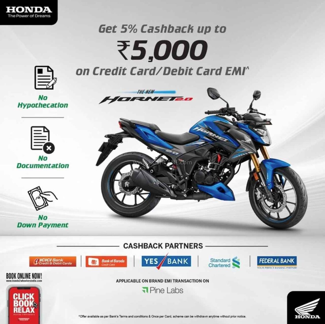 Honda Hornet Cashback Offer
