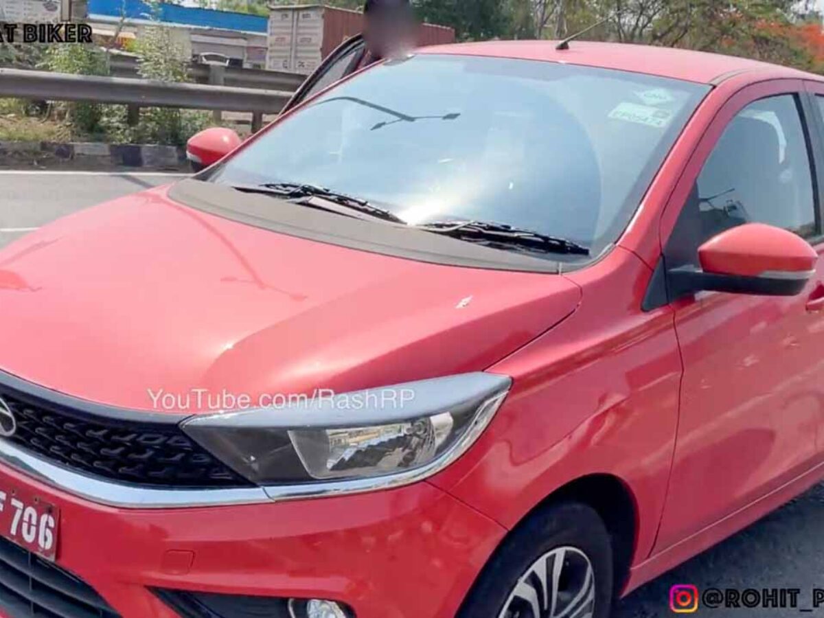 Tata Tiago Cng Variant Spied Undisguised In Red Colour Launch Soon