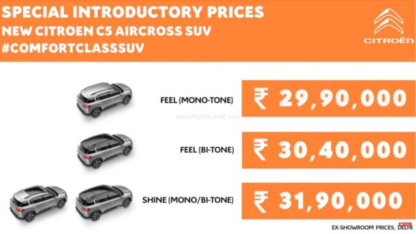 Citroen C5 Aircross price in India