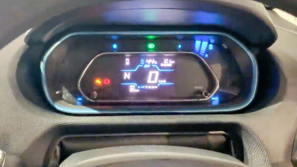 New Tata Tigor Electric Instrument Cluster Shows Battery Charge And Range Details