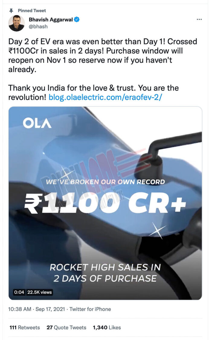 Ola Electric Scooter Record Sales In 2 Days