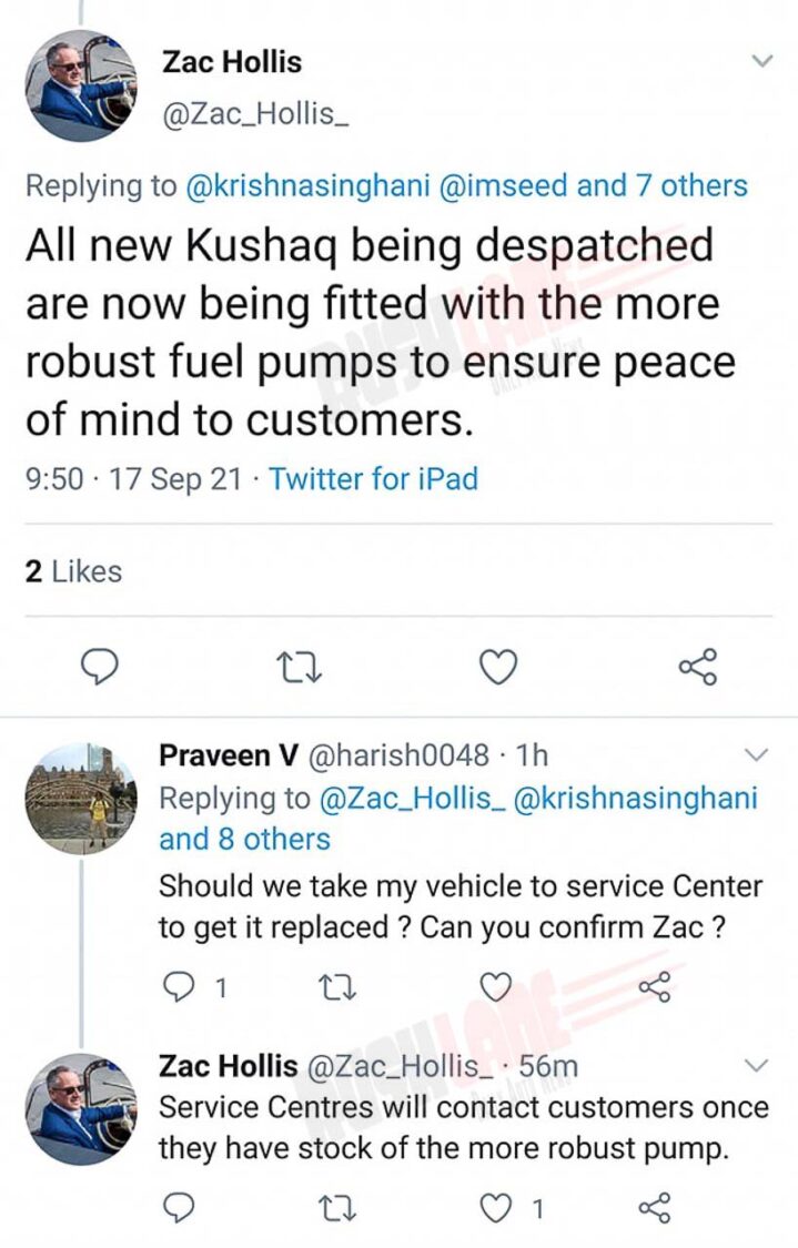 Skoda Kushaq Gets Updated Fuel Pump