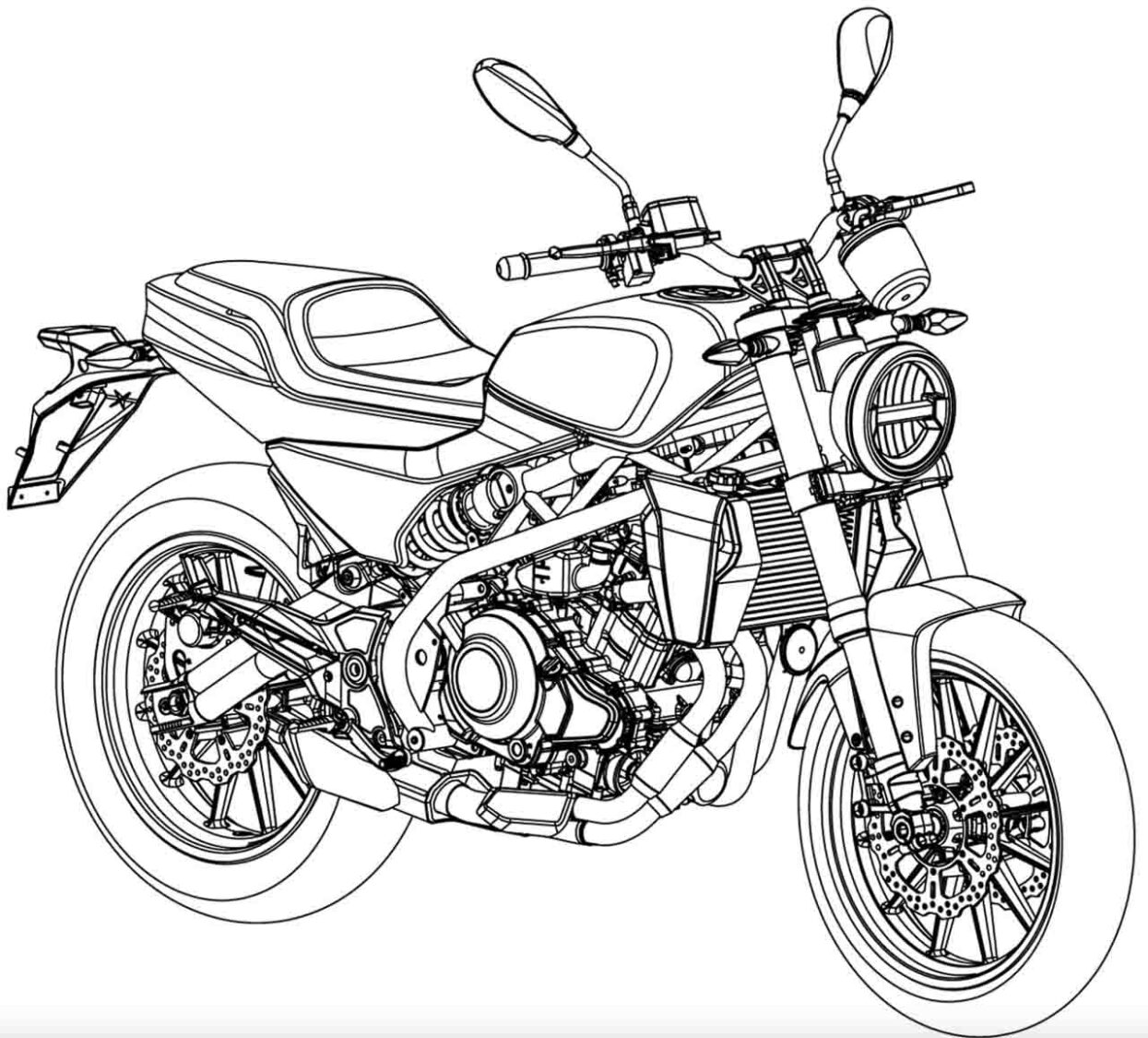 Harley Davidson 353cc Motorcycle - Design Patent