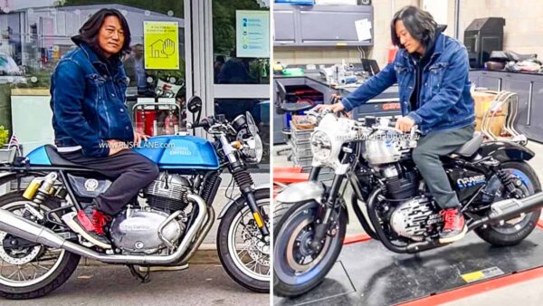 Royal Enfield 650cc motorcycles getting checked out by Fast And Furious star