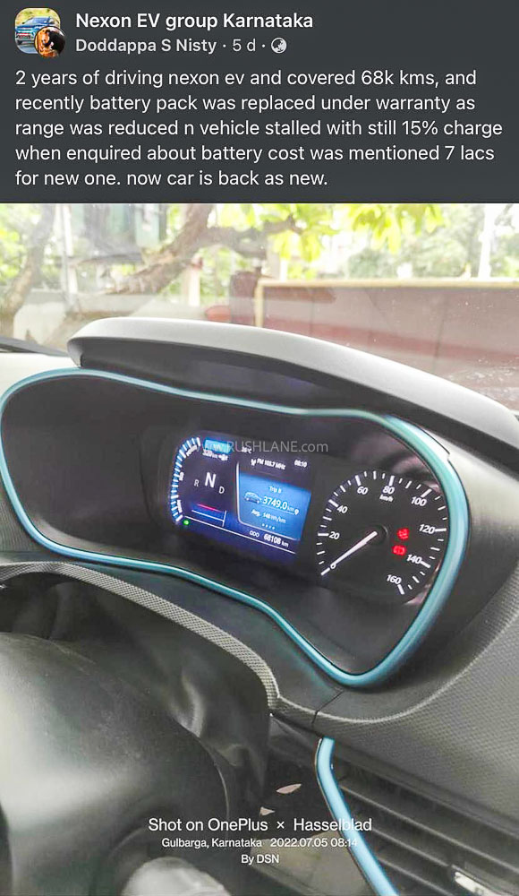 Tata Nexon Electric owner reveals price of a new battery