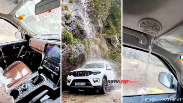 Mahindra Scorpio N Sunroof Leaks Water Suv Parked Under Waterfall