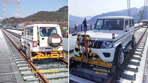 Mahindra Bolero First Vehicle To Cross Chenab Bridge