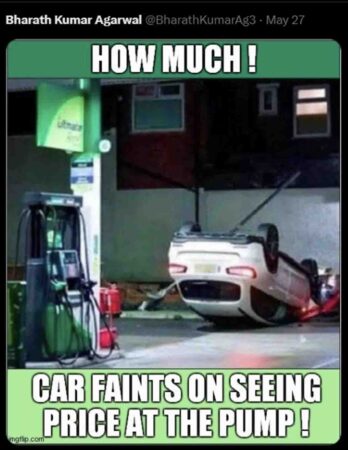 Car accident at fuel station meme