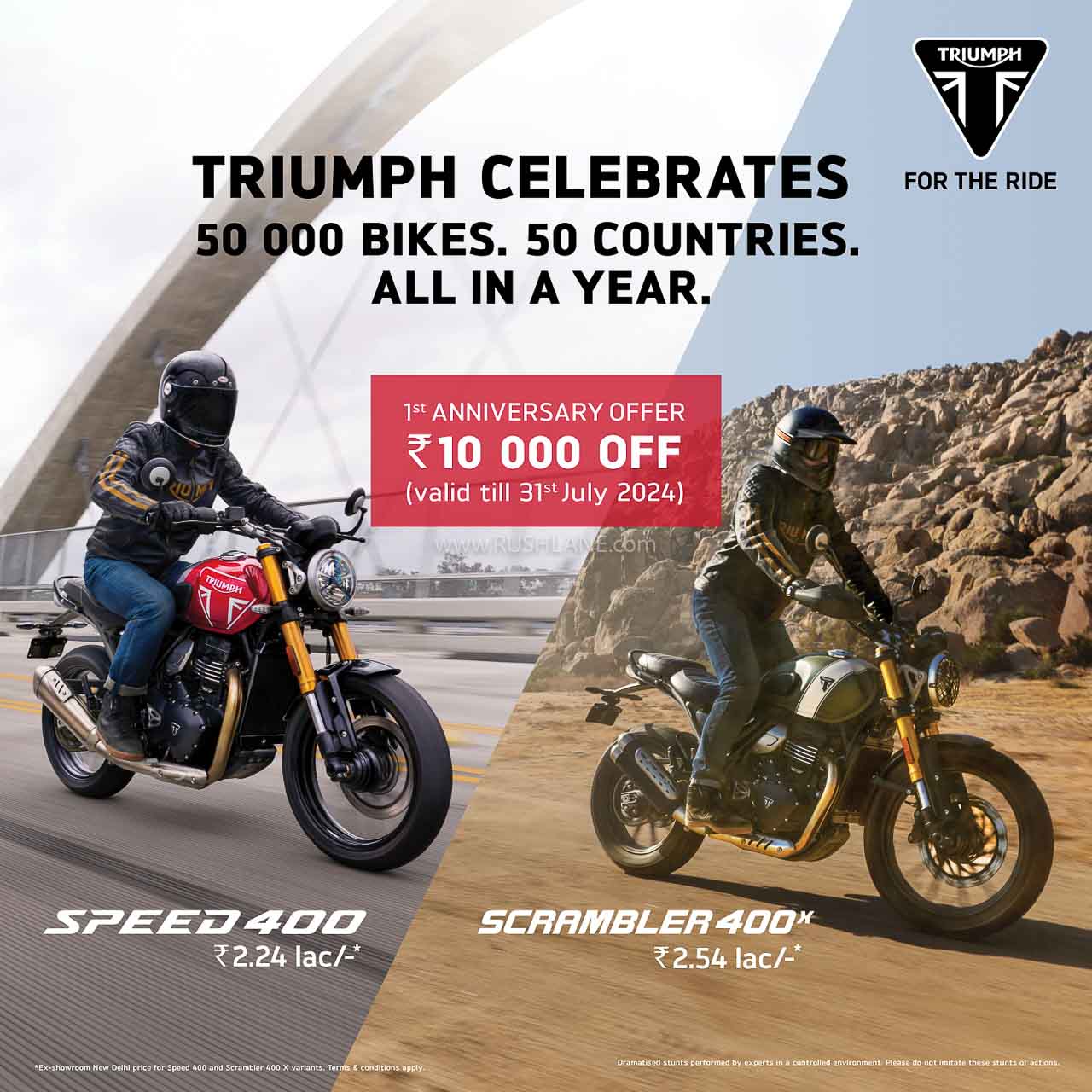 Triumph 400cc Rs 10,000 Off